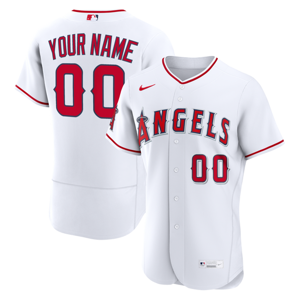 Los Angeles Angels White Home Authentic Custom Jersey