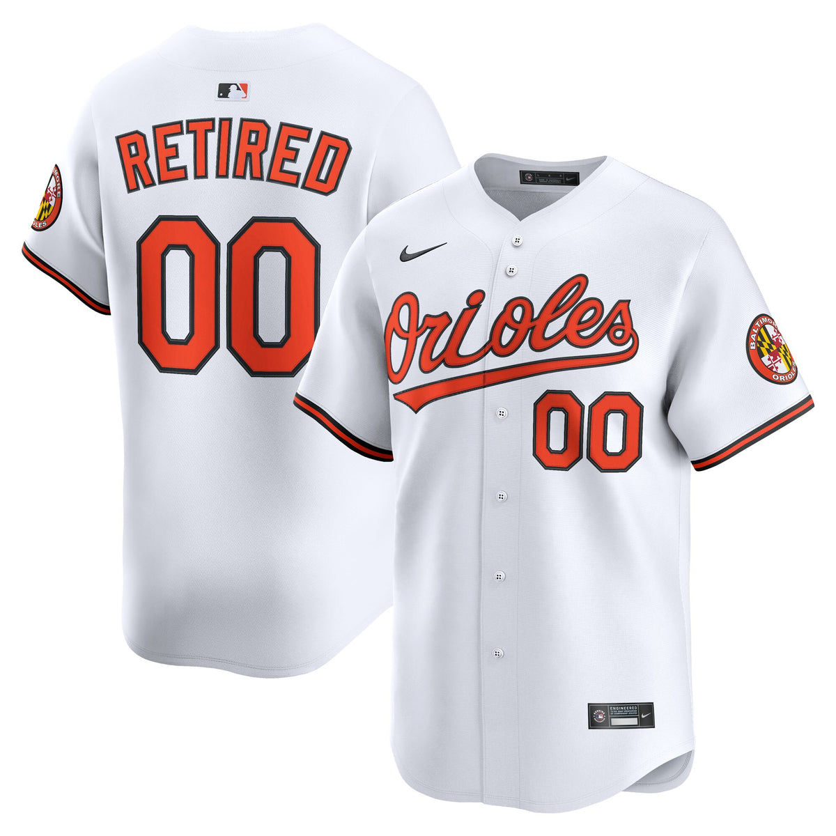 Baltimore Orioles White Home Limited Pick-A-Player Retired Roster Jersey