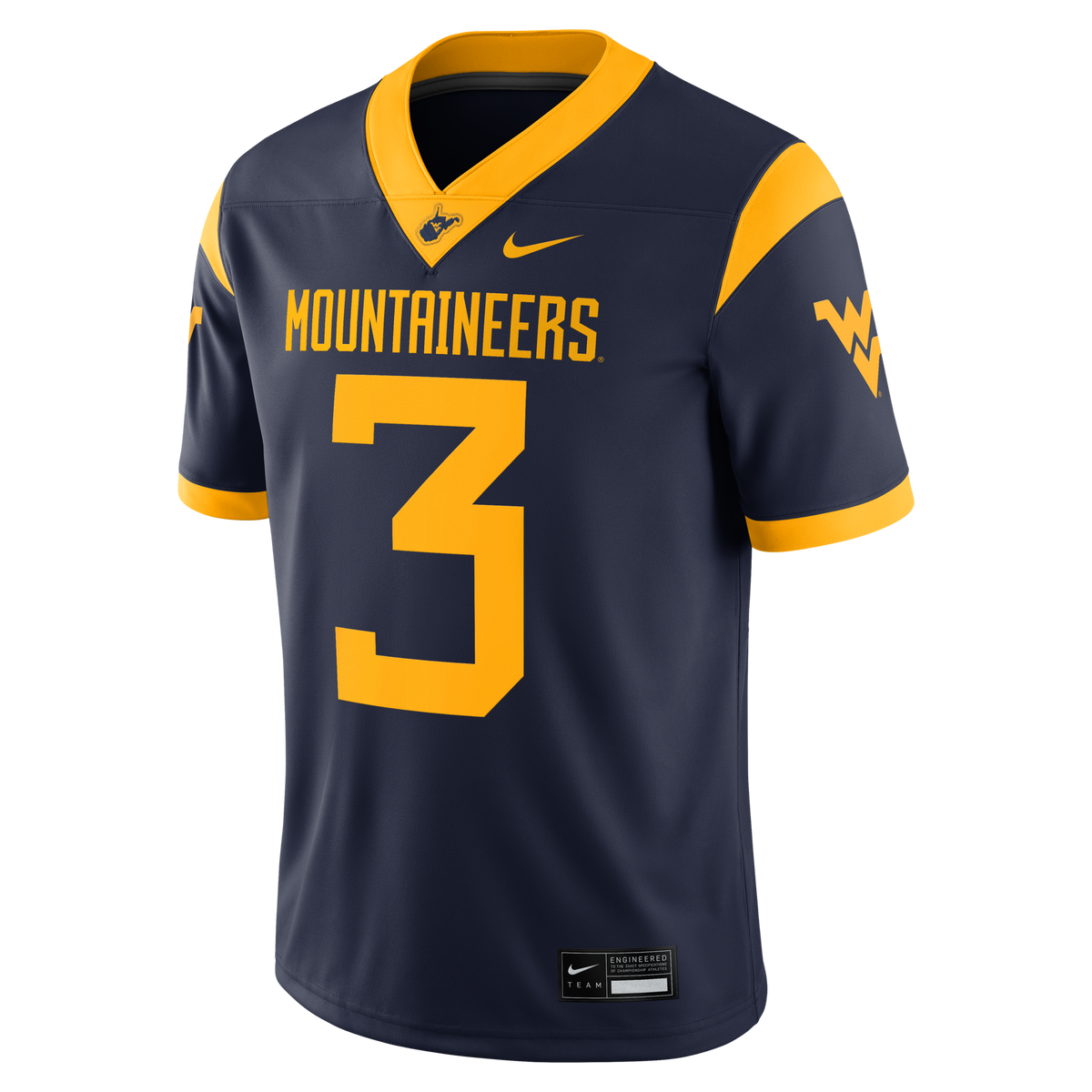Michael Hawkins Jr. West Virginia Mountaineers Game Football Jersey - Navy