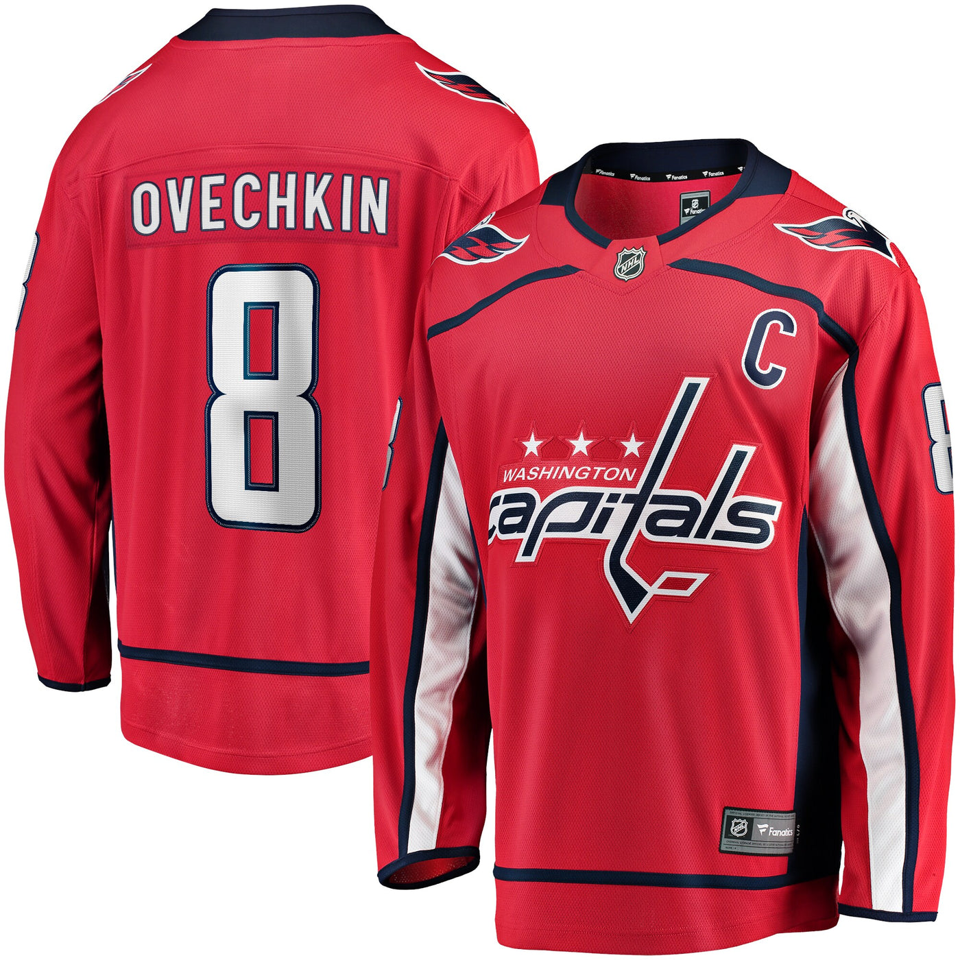 Washington Capitals Alexander Ovechkin Fanatics Red Captain Patch Home Breakaway Jersey