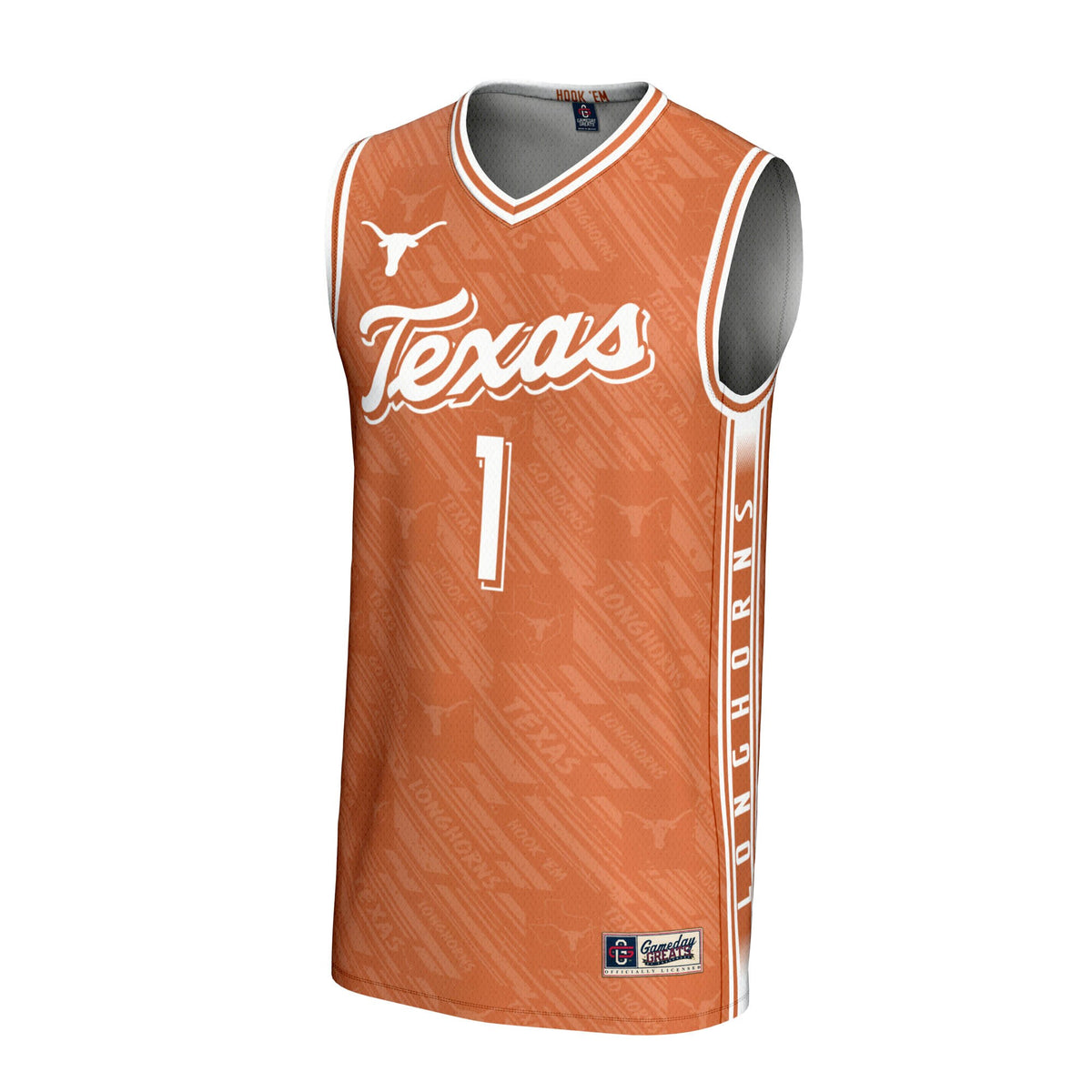 #1 Texas Longhorns GameDay Greats Lightweight Highlight Print Basketball Jersey - Texas Orange