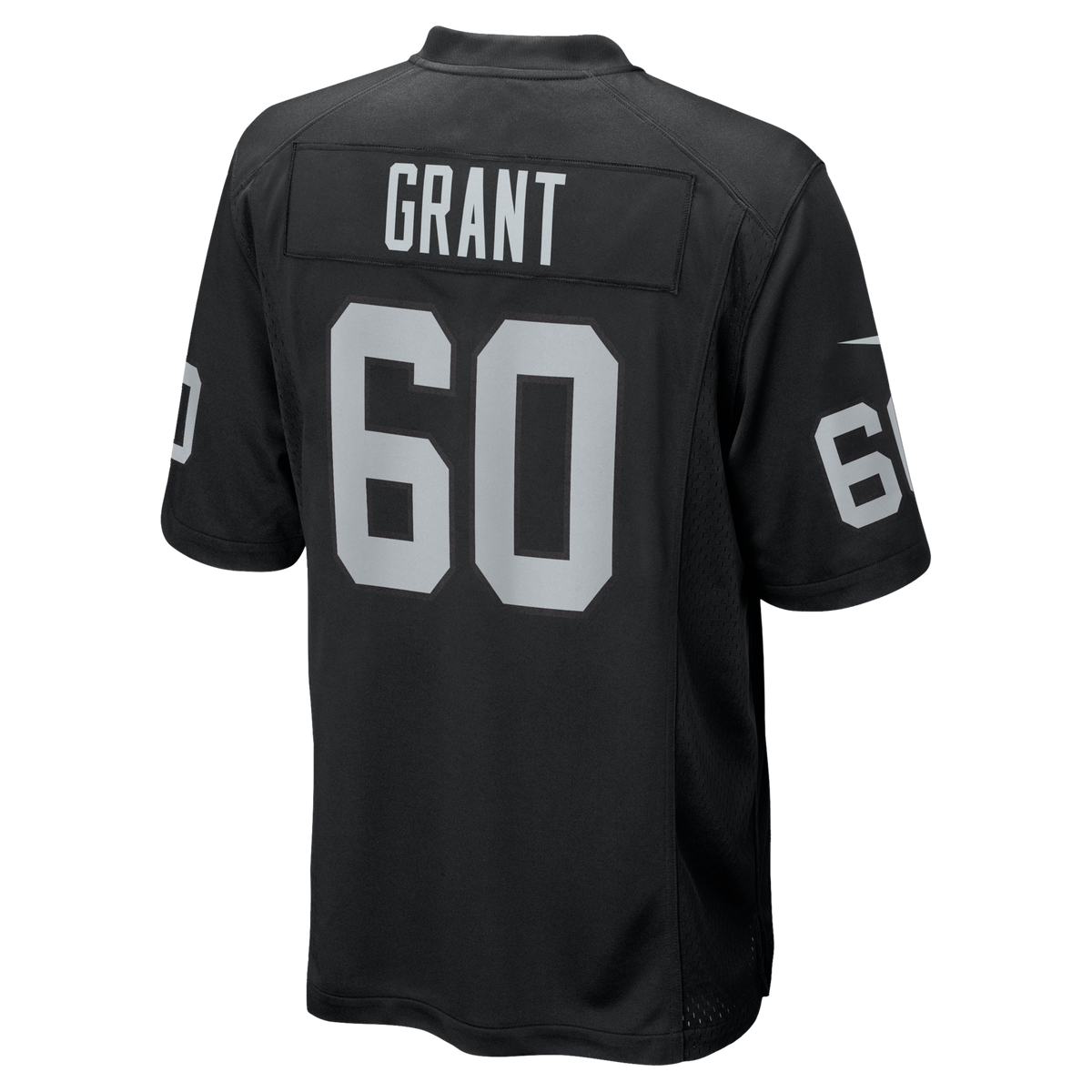 Las Vegas Raiders Charles Grant Black Team Game Jersey