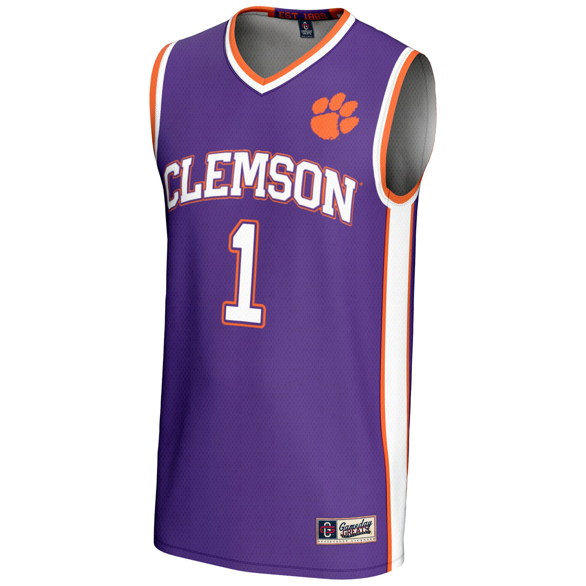 #1 Clemson Tigers GameDay Greats Lightweight Basketball Jersey - Purple