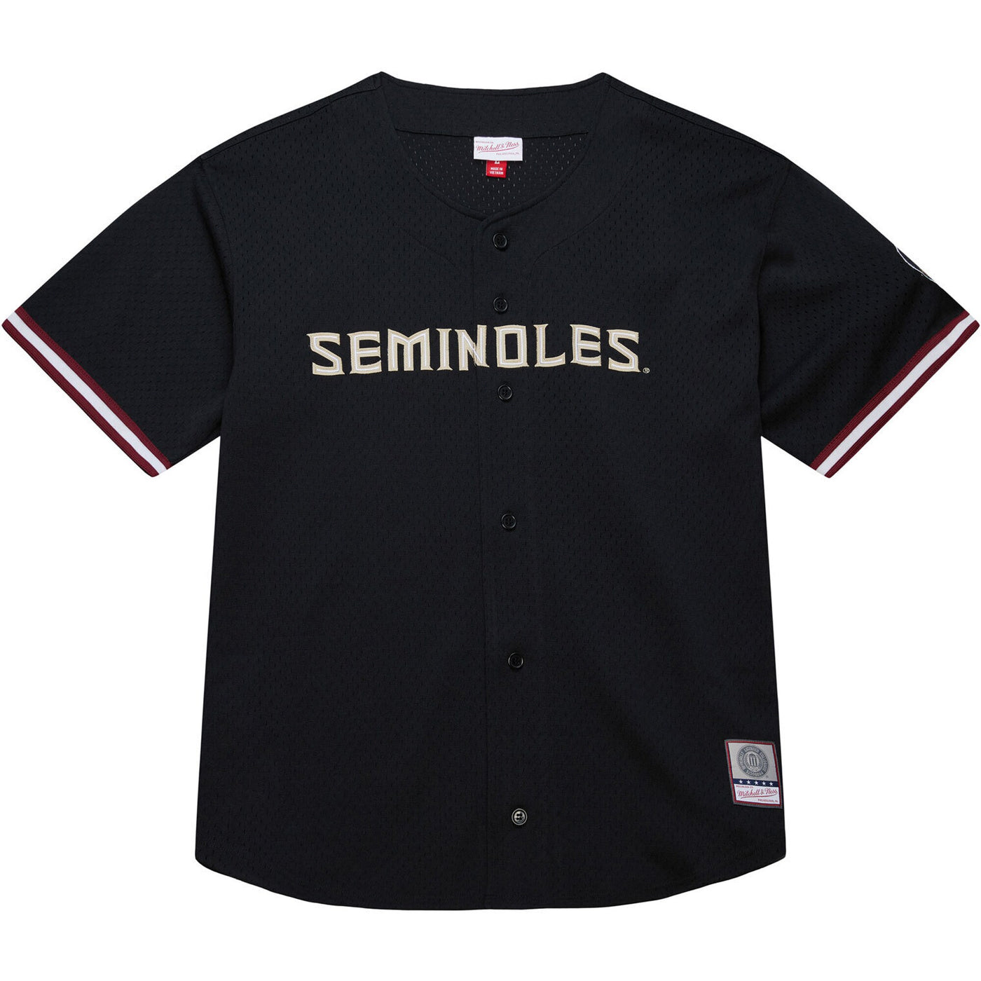 Mitchell & Ness Black Florida State Seminoles On The Clock Full-Button Fashion Jersey