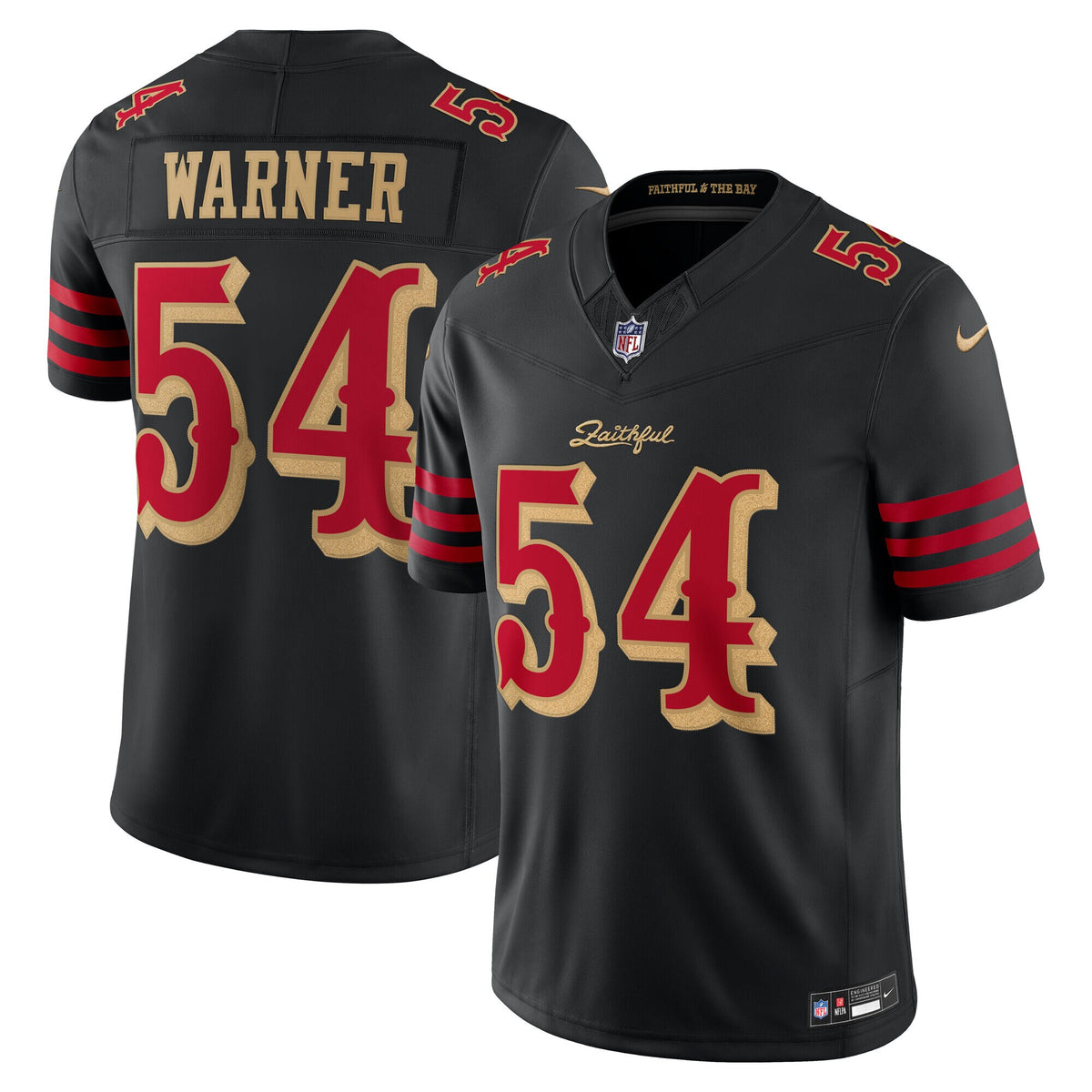 San Francisco 49ers Fred Warner Black 2025 Rivalries Collection Stitched Limited Jersey