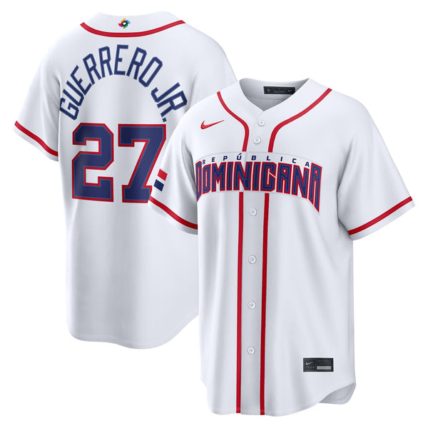 Dominican Republic Baseball Vladimir Guerrero Jr. White 2026 World Baseball Classic Home Stadium Jersey