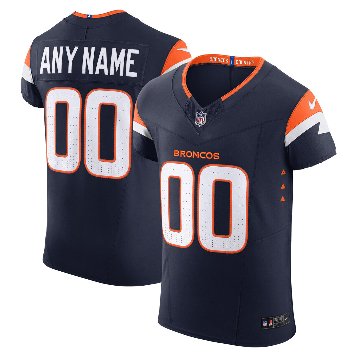 Denver Broncos Navy Alternate Vapor F.U.S.E. Elite Custom Jersey
