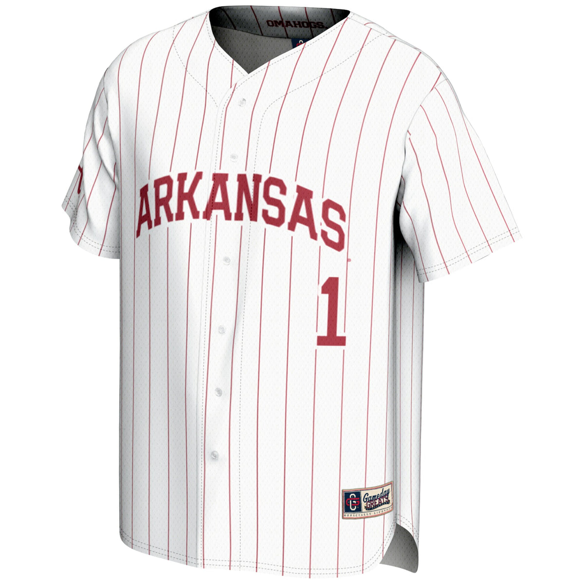 #1 Arkansas Razorbacks GameDay Greats Lightweight Baseball Jersey - White