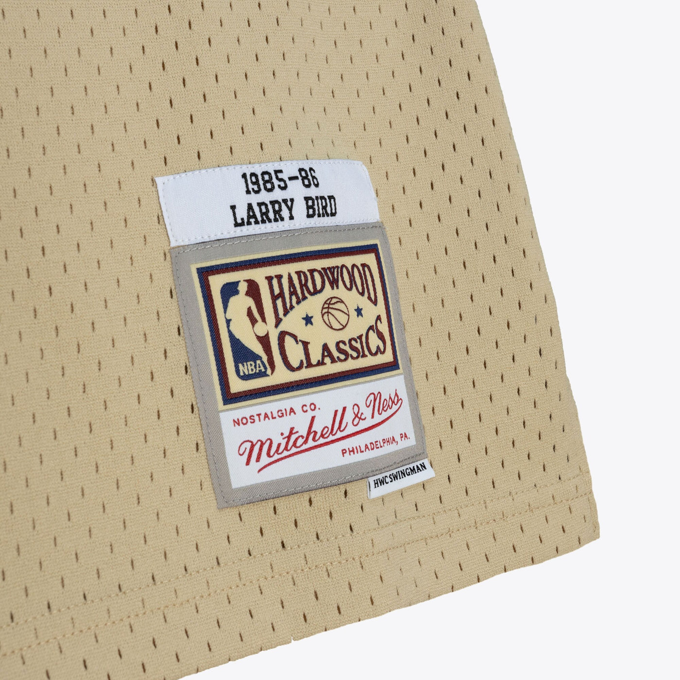 Boston Celtics Mitchell & Ness Larry Bird 1985 Swingman Jersey - Khaki