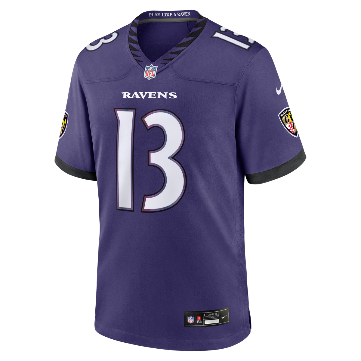 Baltimore Ravens Elijah Sarratt Purple Team Game Jersey