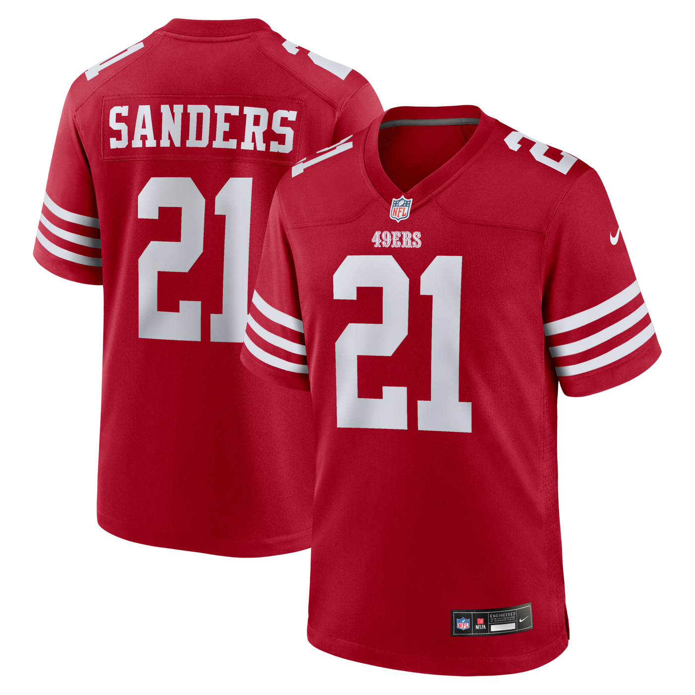 San Francisco 49ers Deion Sanders Nike Scarlet Team Retired Player Game Jersey