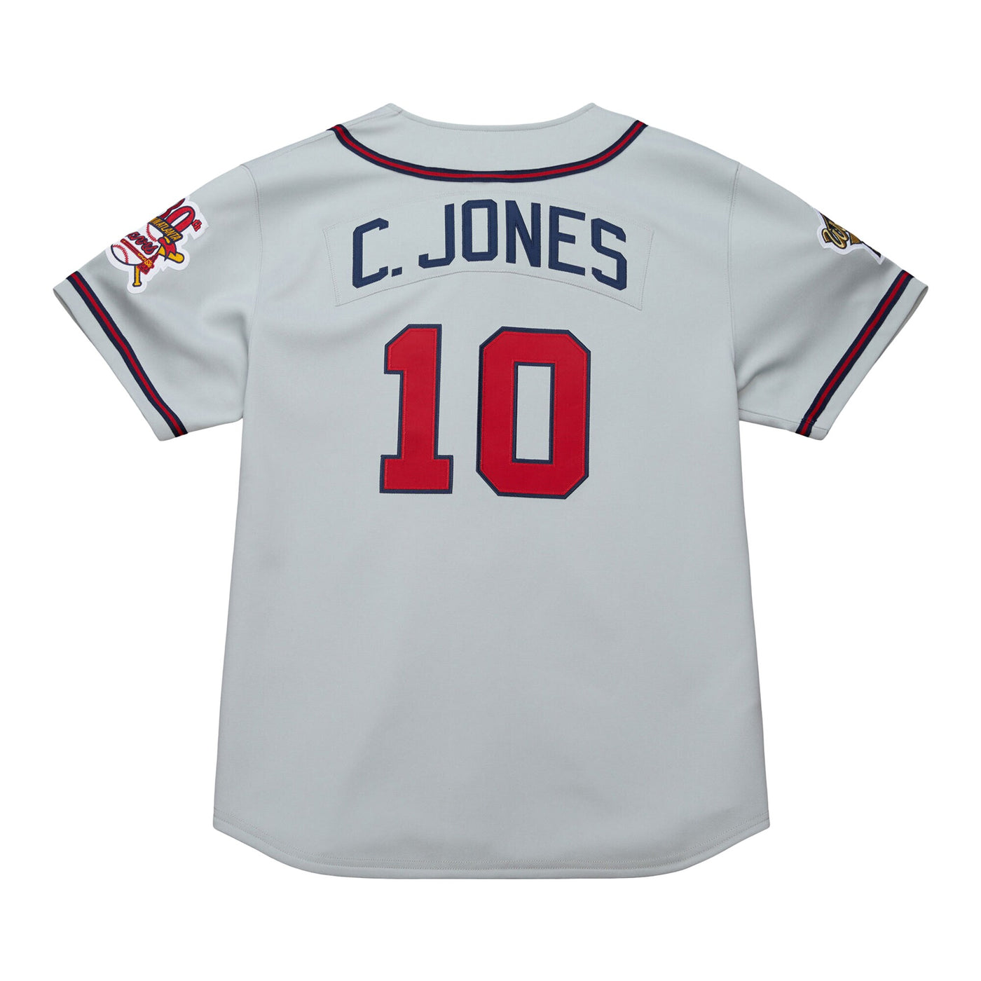 Atlanta Braves Chipper Jones Mitchell & Ness Gray 1995 Throwback Authentic Jersey