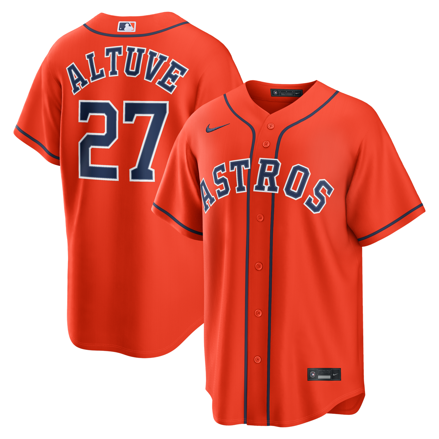 Houston Astros Jose Altuve Nike Orange Alternate Replica Jersey