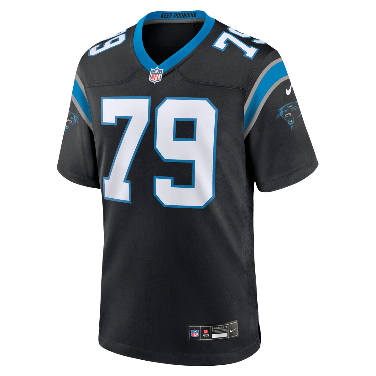 Carolina Panthers Ikem Ekwonu Black Game Jersey