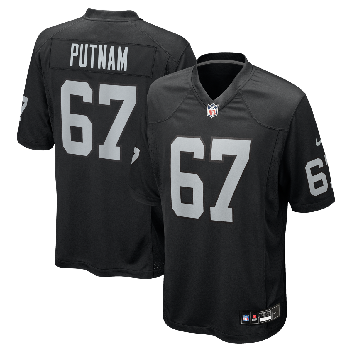 Las Vegas Raiders Will Putnam Black Team Game Jersey