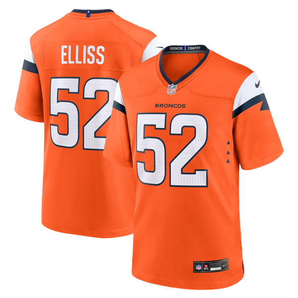 Denver Broncos Jonah Elliss Nike Orange Team Game Jersey