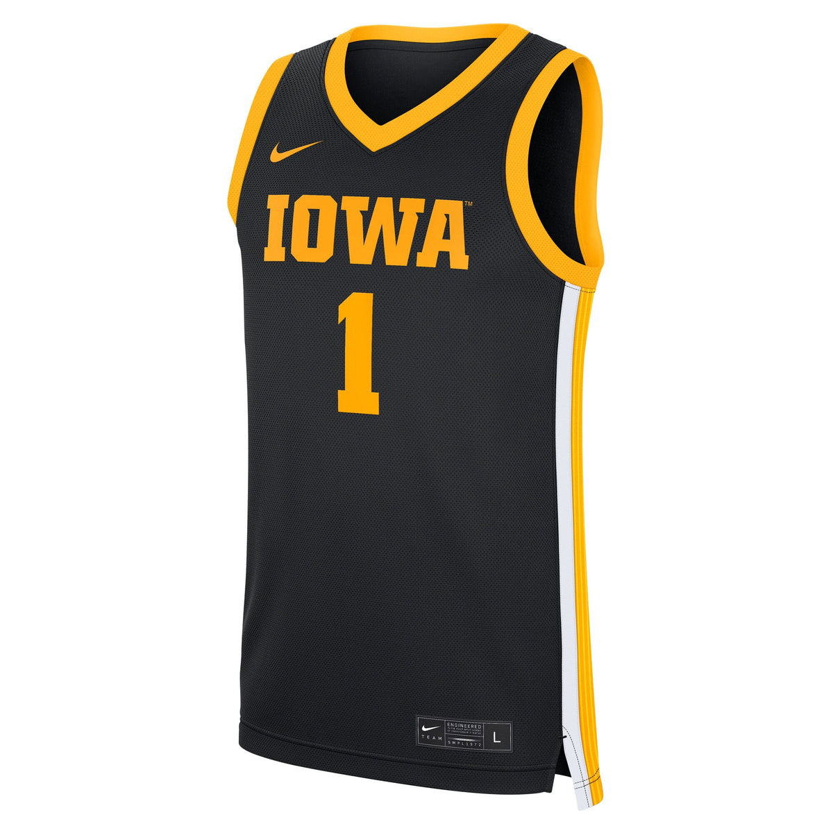 #1 Iowa Hawkeyes Road Replica Jersey - Black