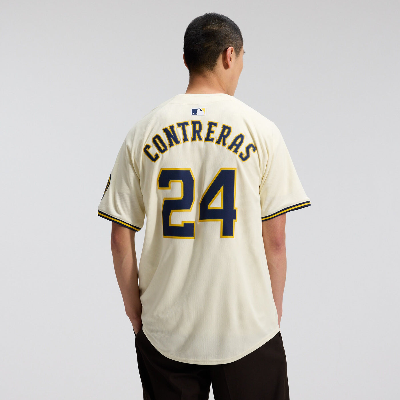 Milwaukee Brewers William Contreras Nike Cream Home Limited Player Jersey