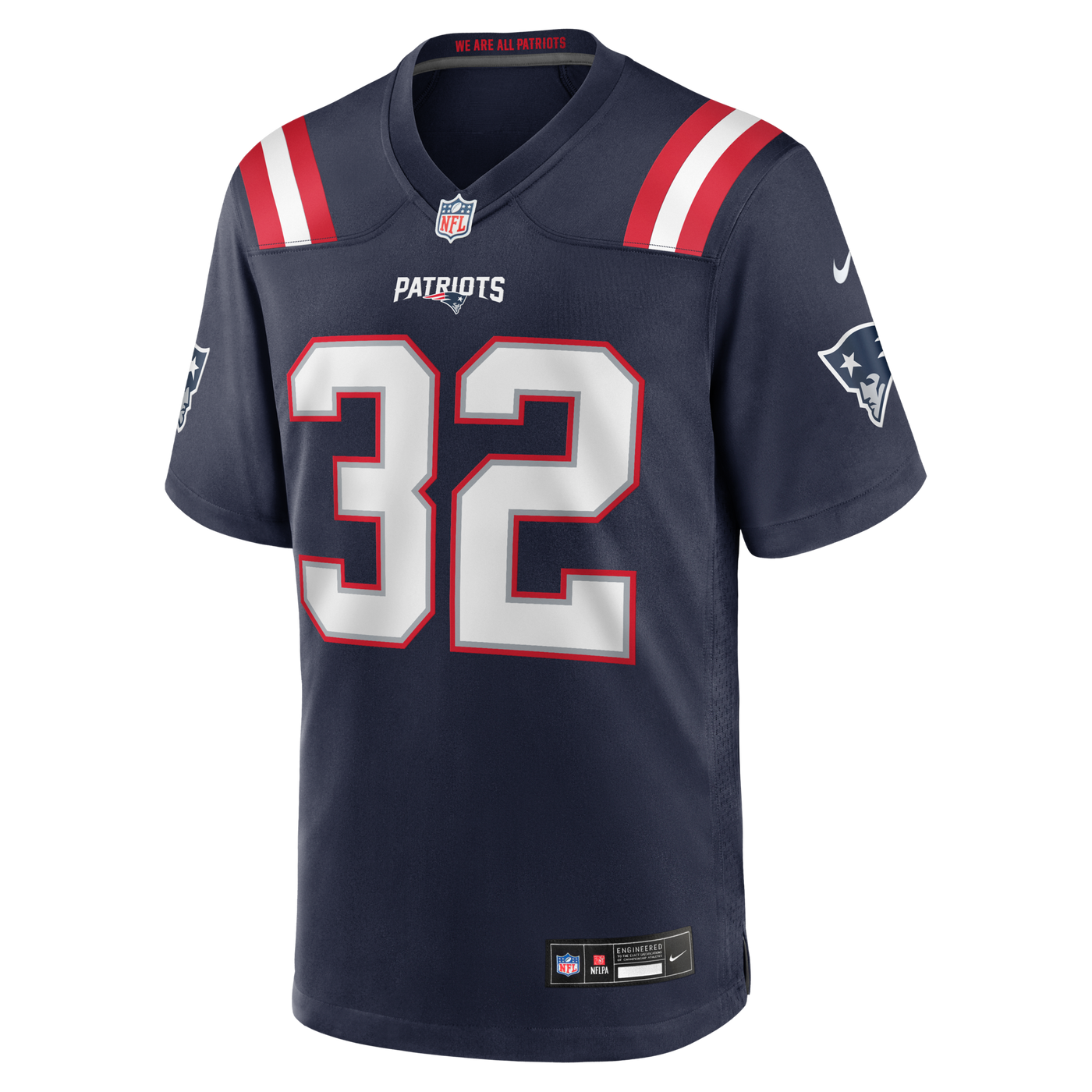 New England Patriots TreVeyon Henderson Nike Navy 2025 NFL Draft Game Jersey