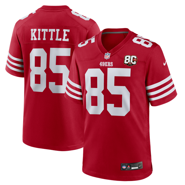 San Francisco 49ers George Kittle Nike Scarlet 80th Anniversary Game Jersey