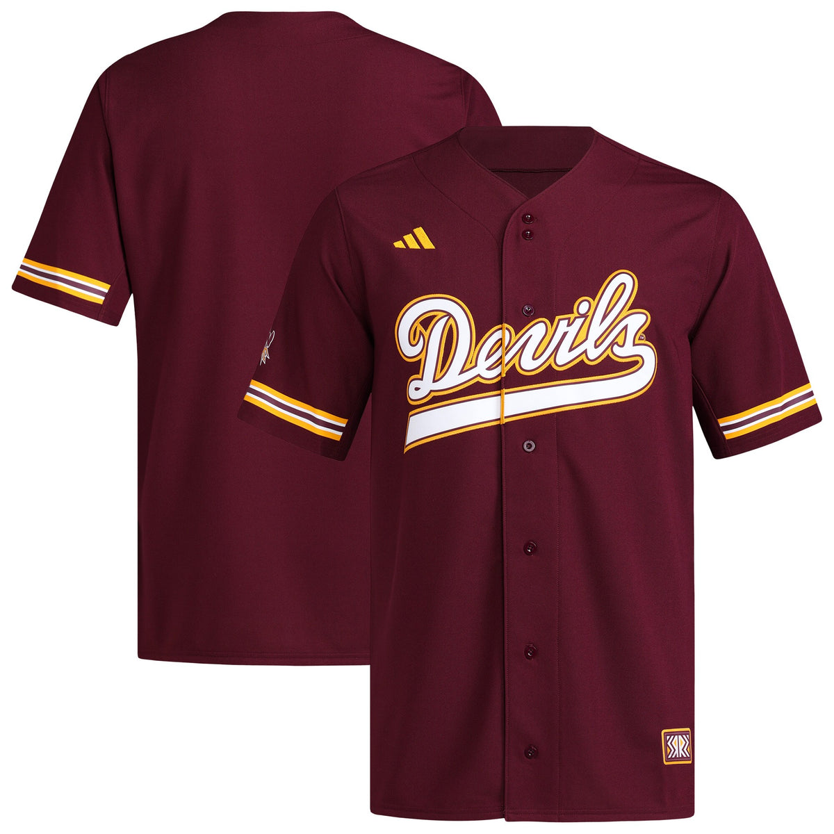 Arizona State Sun Devils Reversible Retro Full-Button Baseball Jersey - Maroon