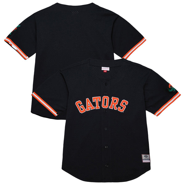 Mitchell & Ness Black Florida Gators On The Clock Full-Button Fashion Jersey