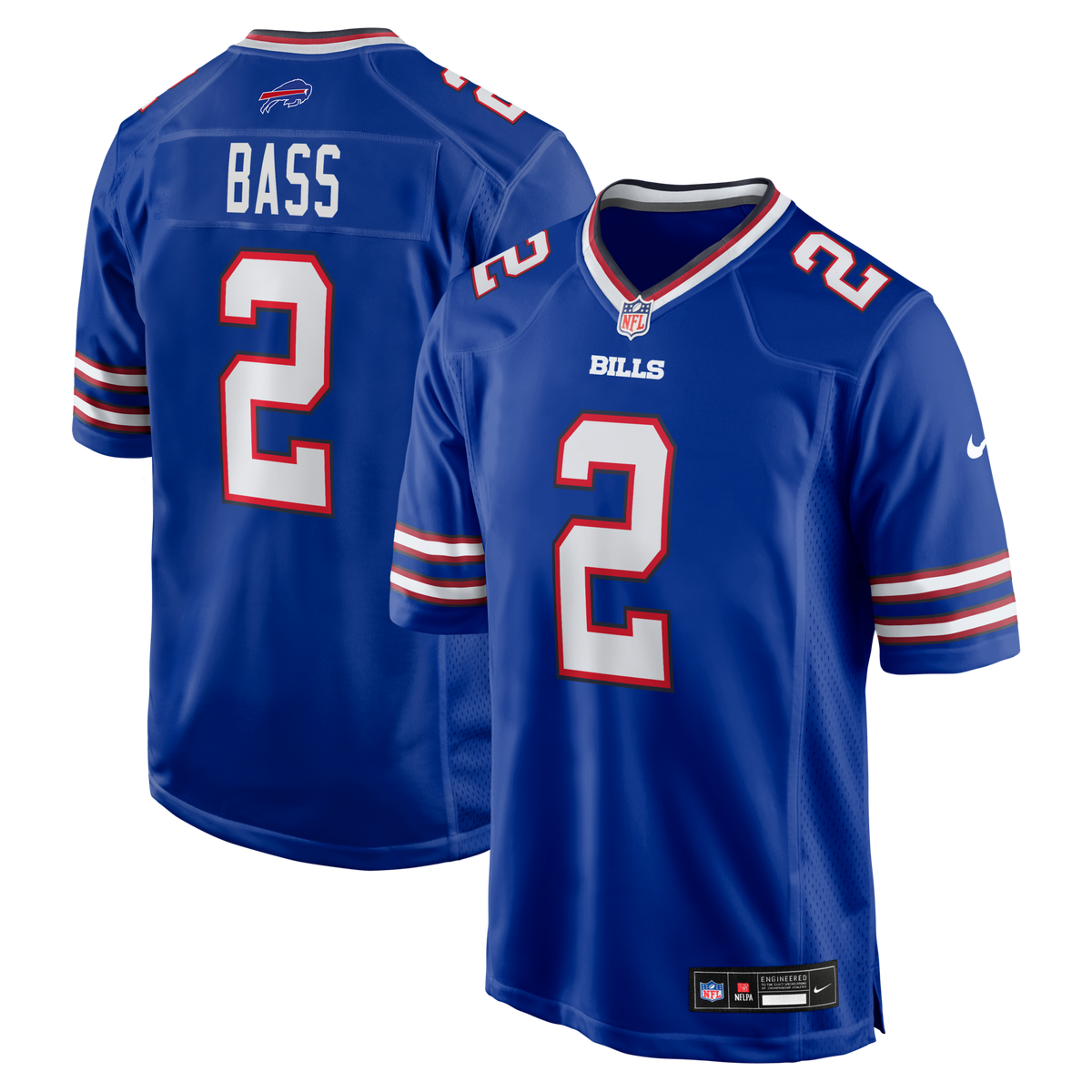 Buffalo Bills Tyler Bass Royal Game Player Jersey