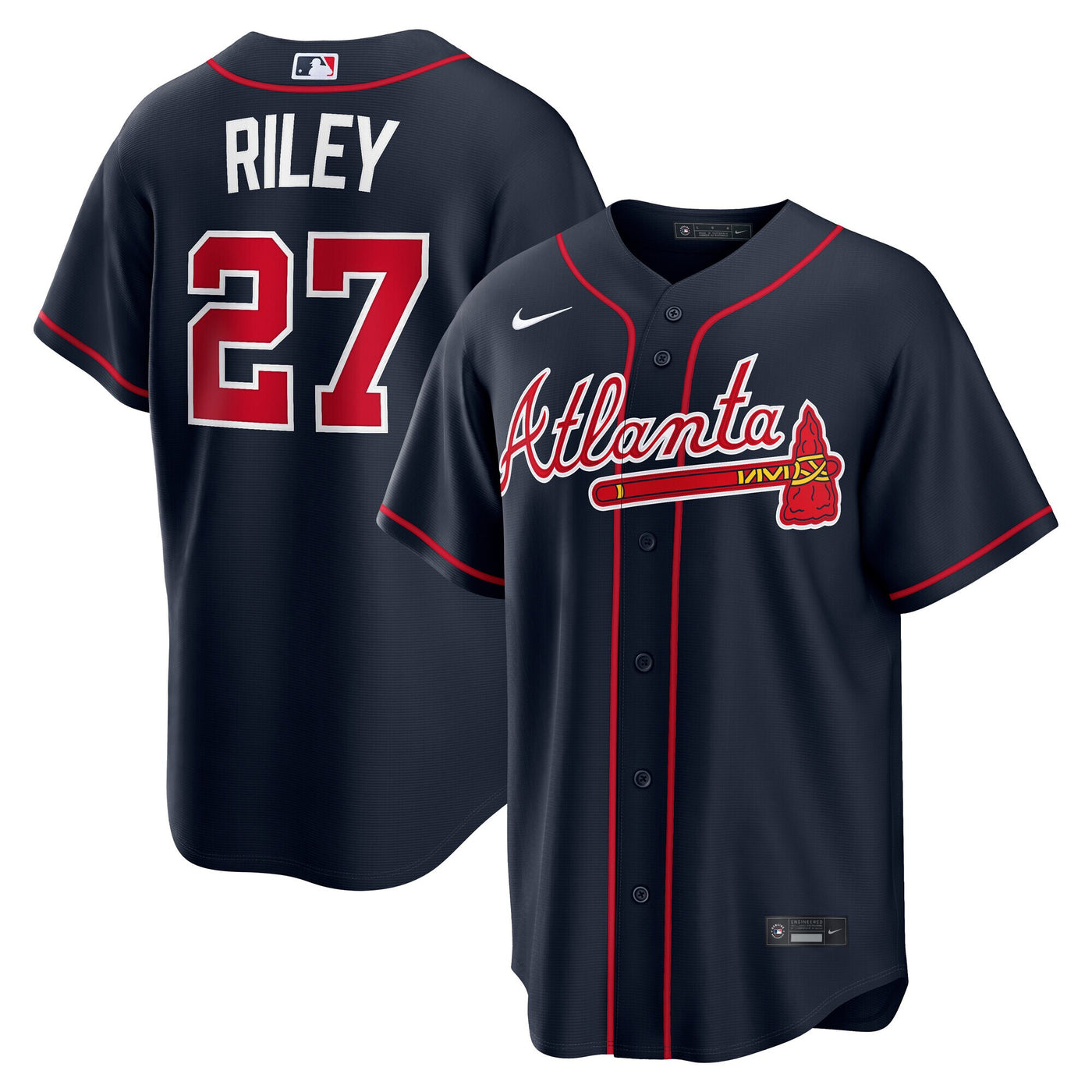 Atlanta Braves Austin Riley Nike Navy Alternate Replica Jersey