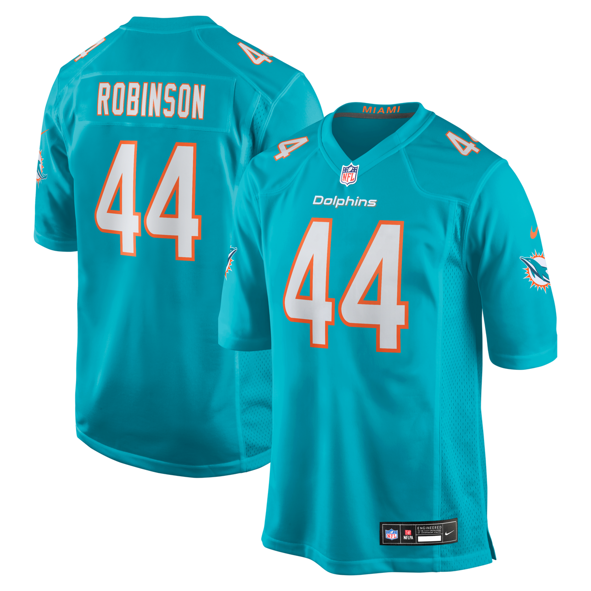 Miami Dolphins Chop Robinson Aqua Game Jersey