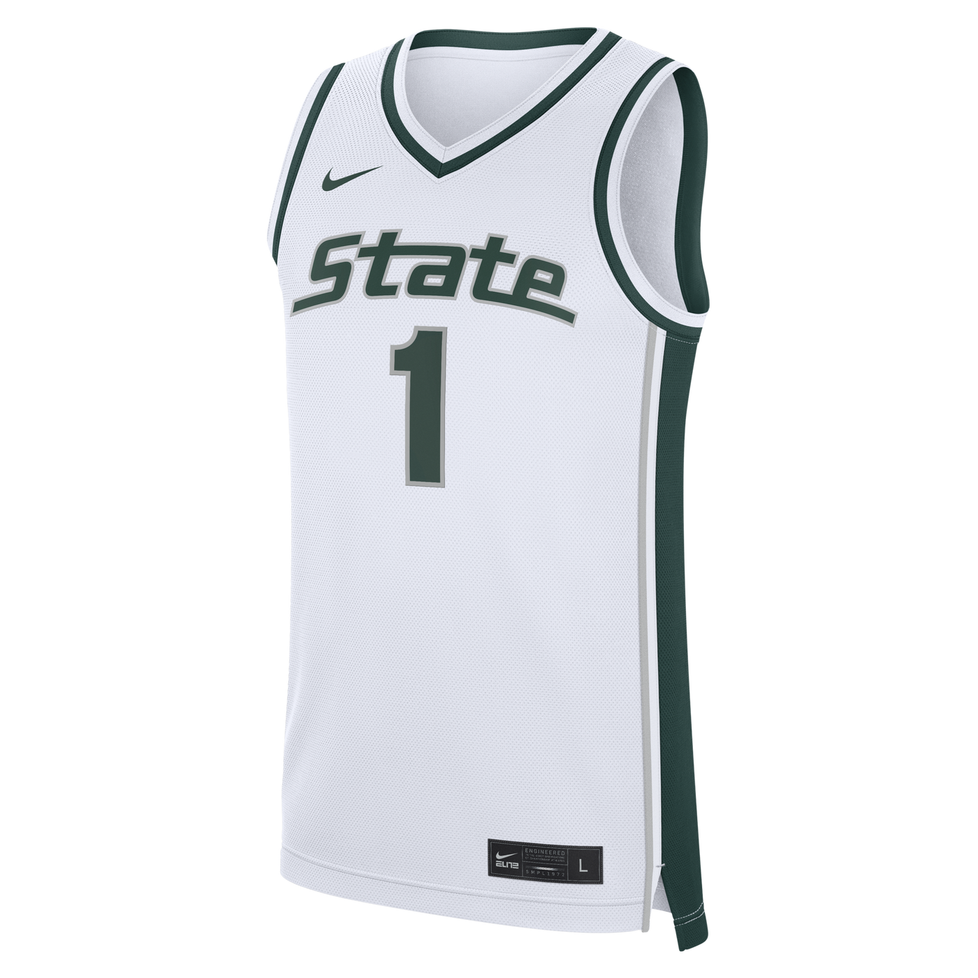 Nike White Michigan State Spartans #1 Alternate Replica Basketball Jersey