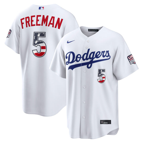 Fourth of July Los Angeles Dodgers Freddie Freeman Nike White USA 250 Stadium Jersey
