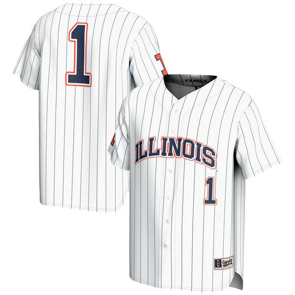 GameDay Greats #1 White Illinois Fighting Illini Lightweight Baseball Jersey