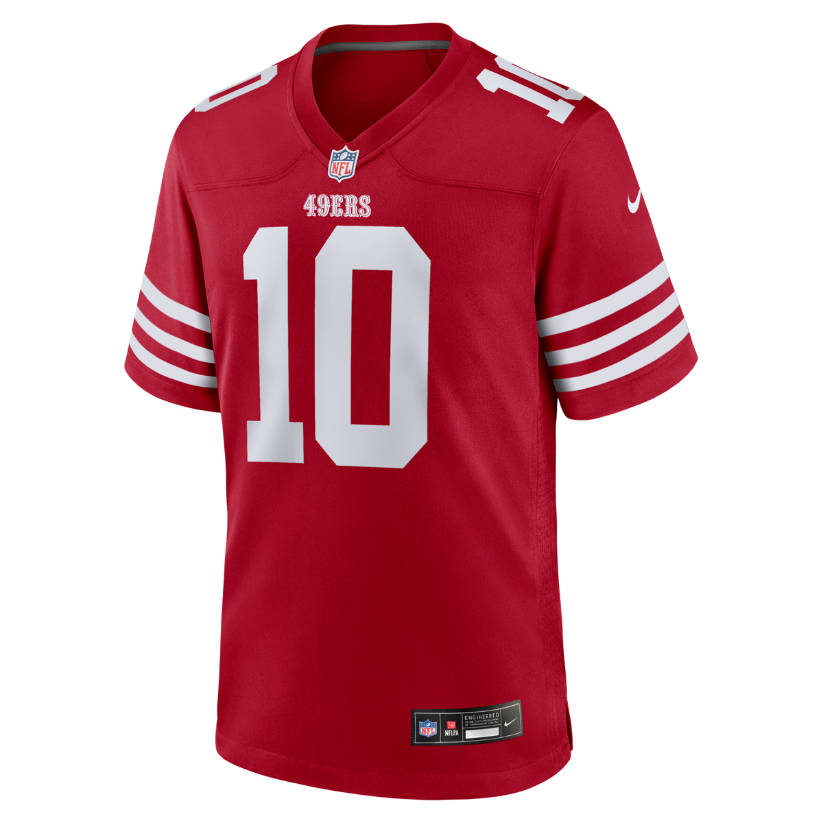 San Francisco 49ers Mac Jones Scarlet Team Game Jersey