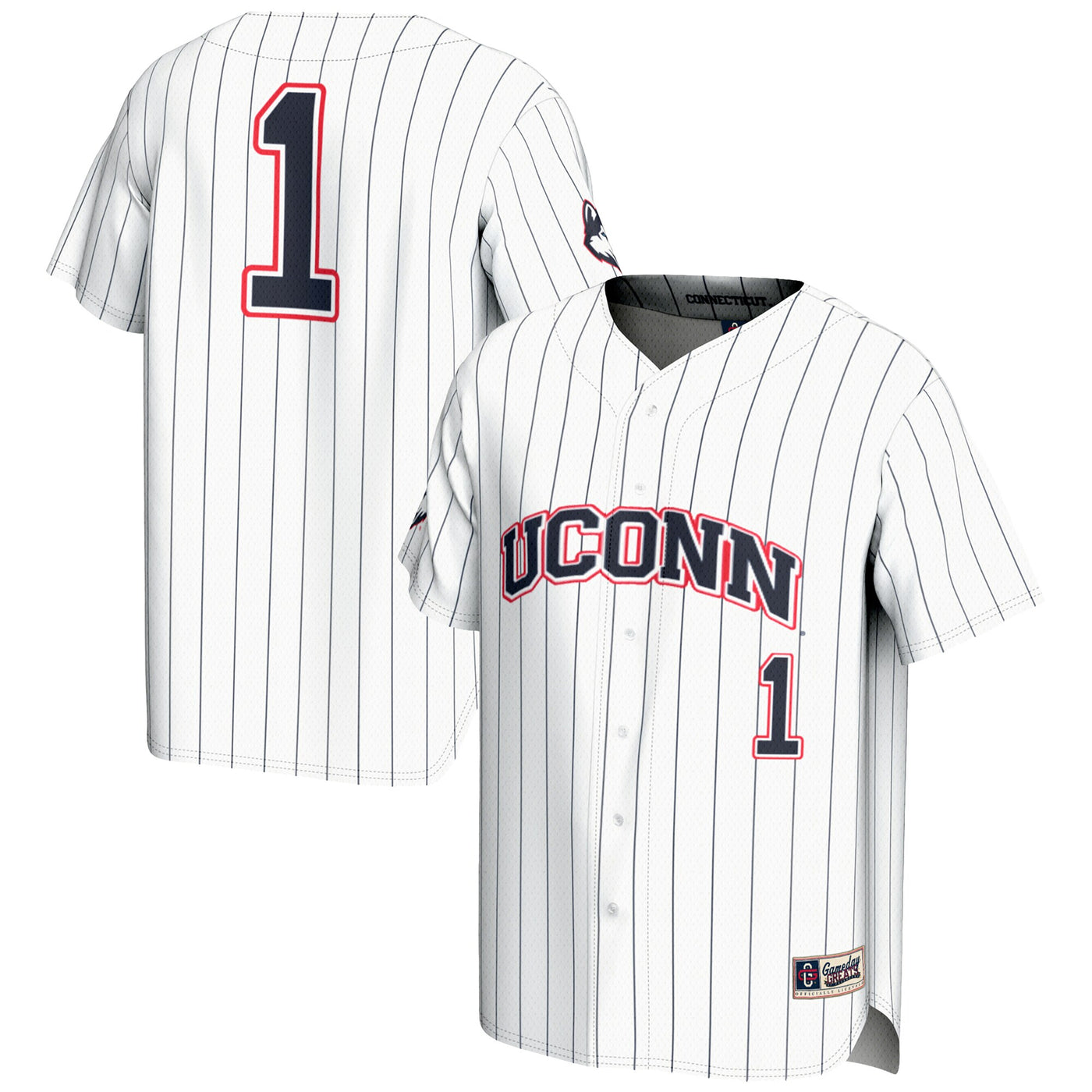 GameDay Greats #1 White UConn Huskies Lightweight Baseball Jersey