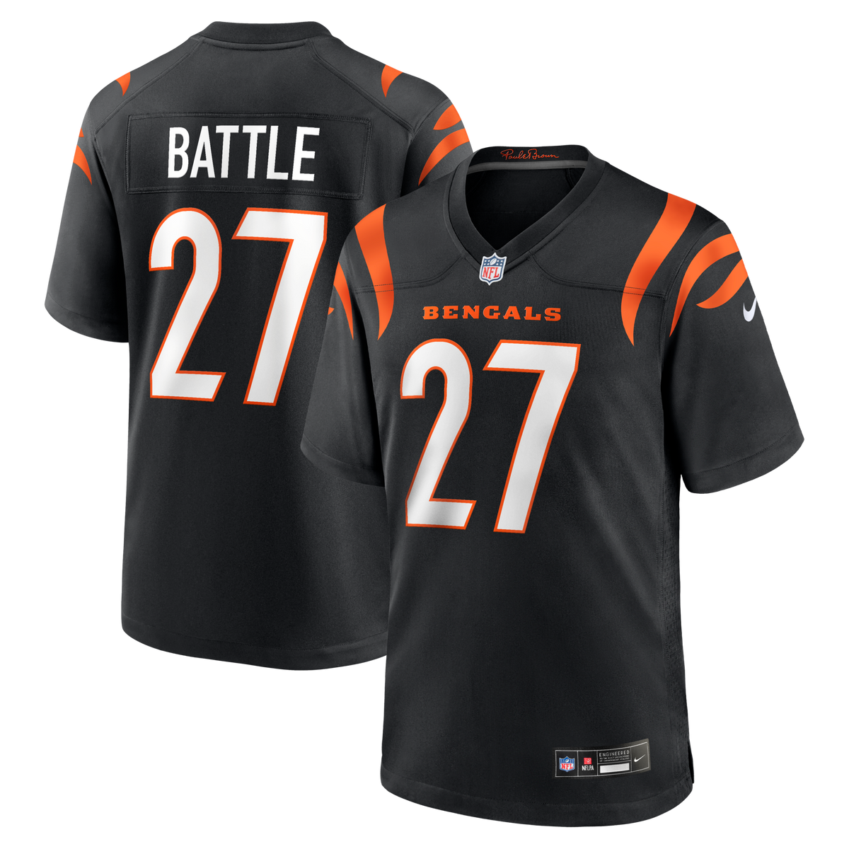 Cincinnati Bengals Jordan Battle Black Team Game Jersey