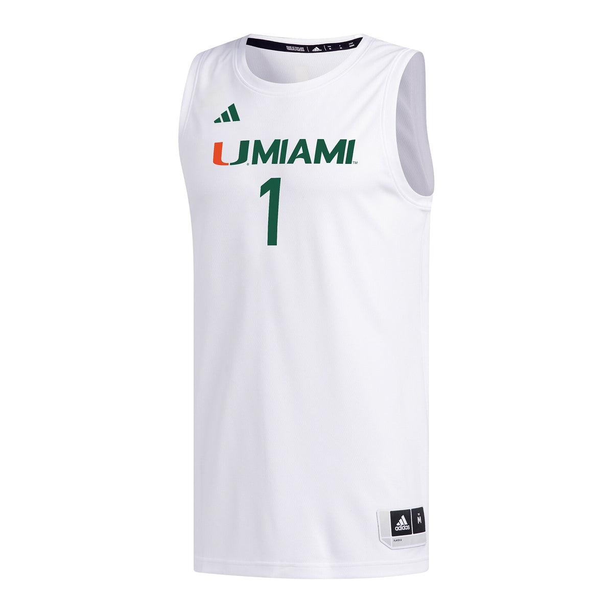 #1 Miami Hurricanes Replica Basketball Jersey - White