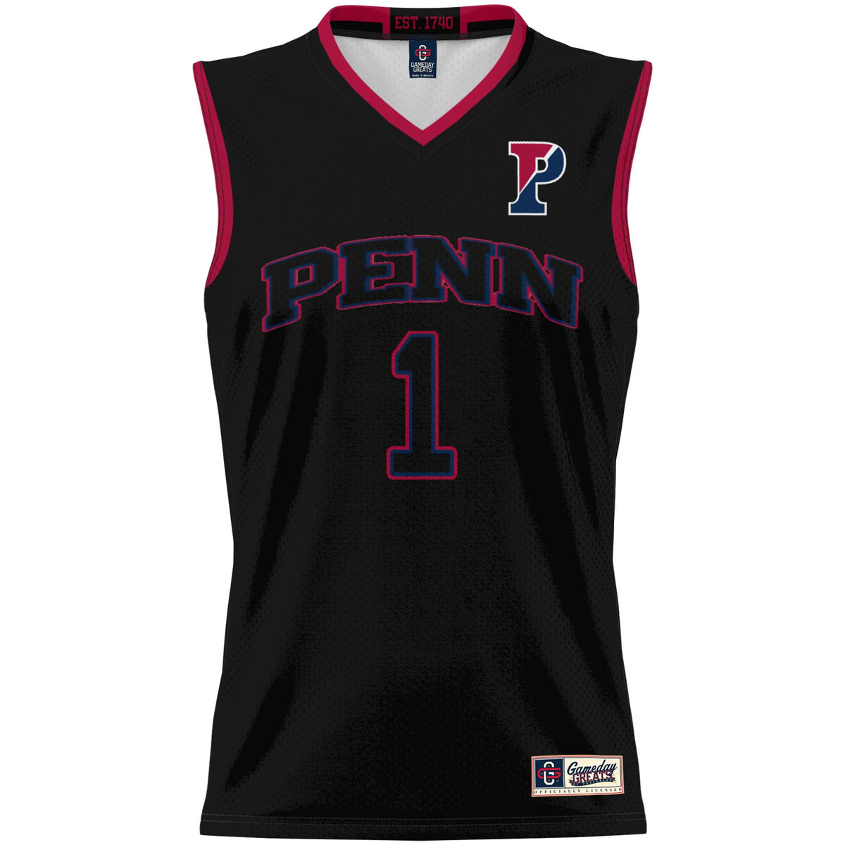 #1 Pennsylvania Quakers GameDay Greats Lightweight Basketball Jersey - Black
