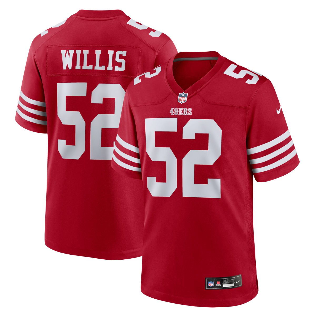 San Francisco 49ers Patrick Willis Scarlet Retired Player Game Jersey