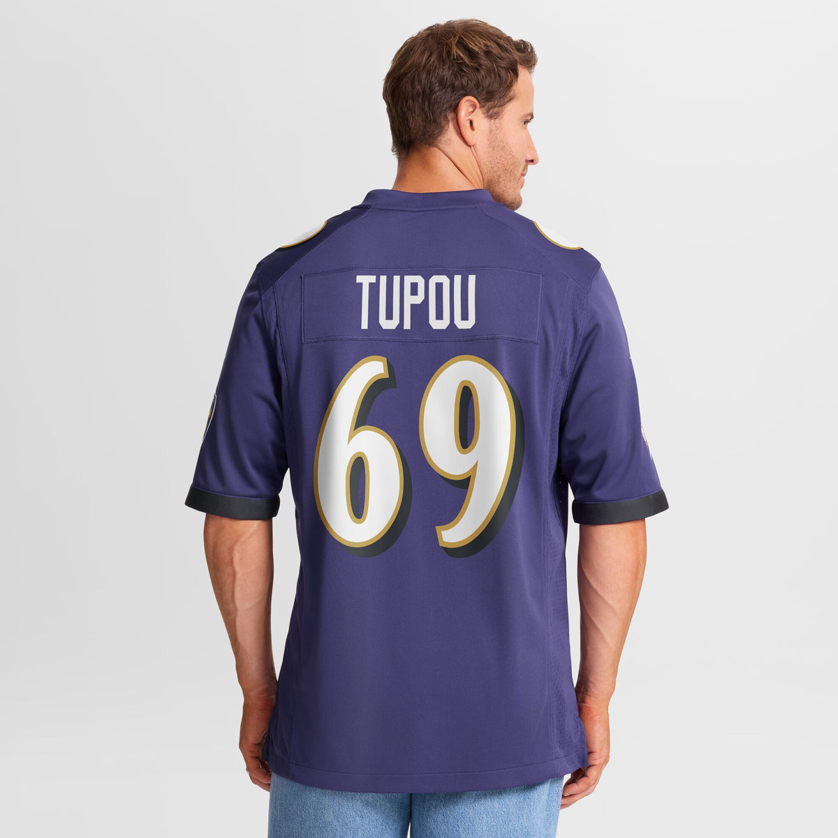 Baltimore Ravens Josh Tupou Purple Team Game Jersey