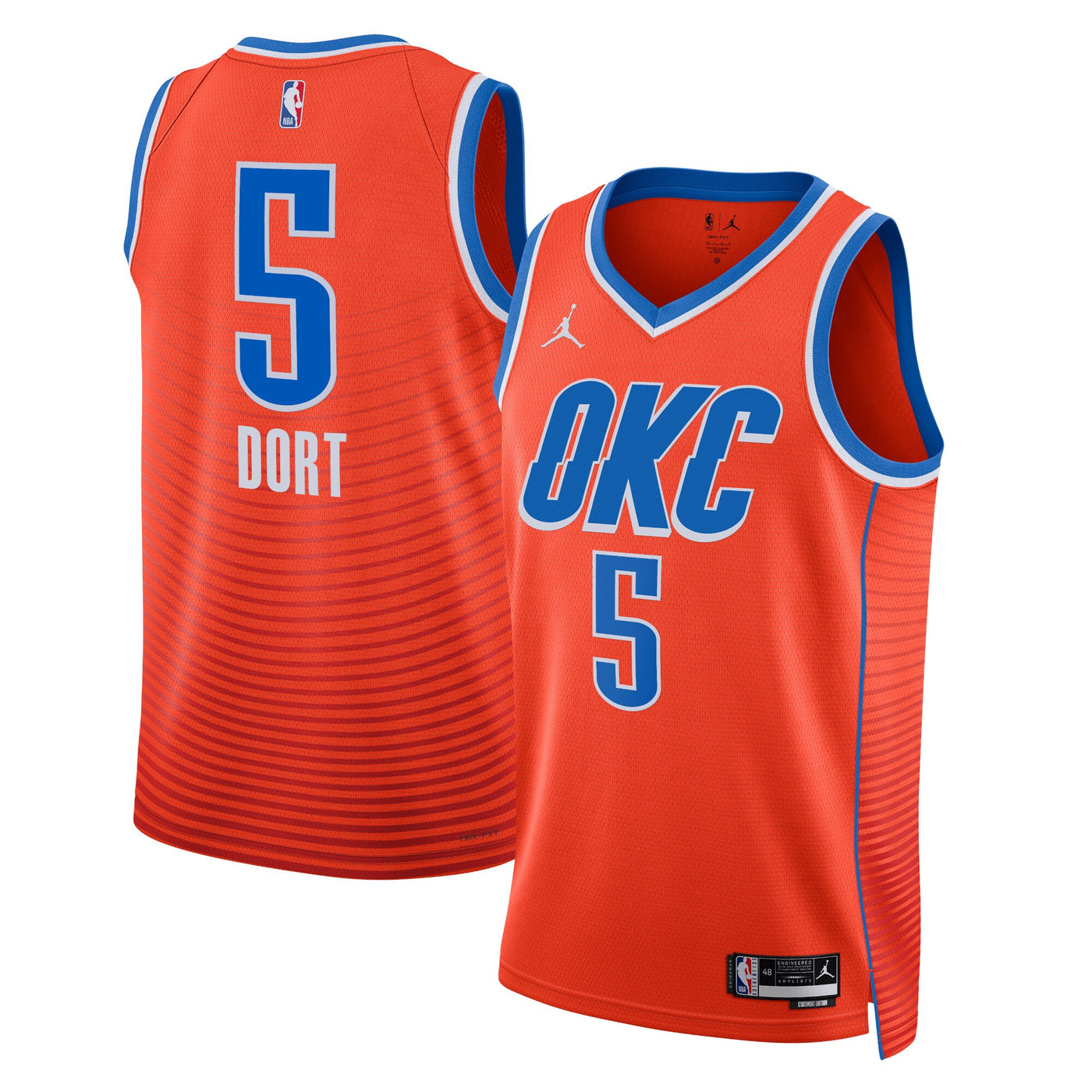 Oklahoma City Thunder Jordan Statement Edition Swingman Jersey - Orange - Luguentz Dort
