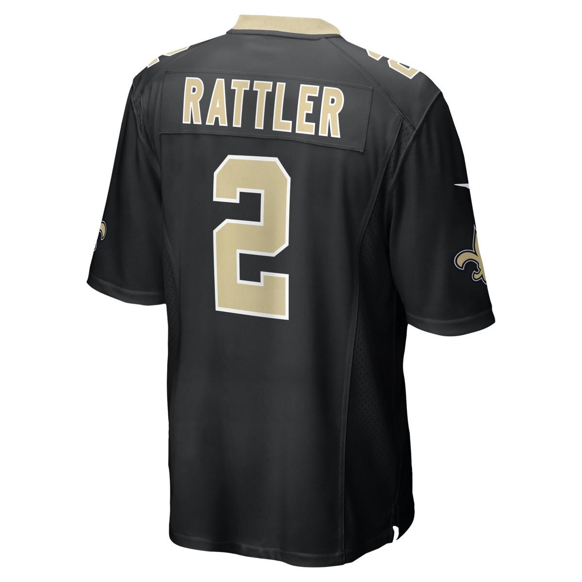 New Orleans Saints Spencer Rattler Black Team Game Jersey