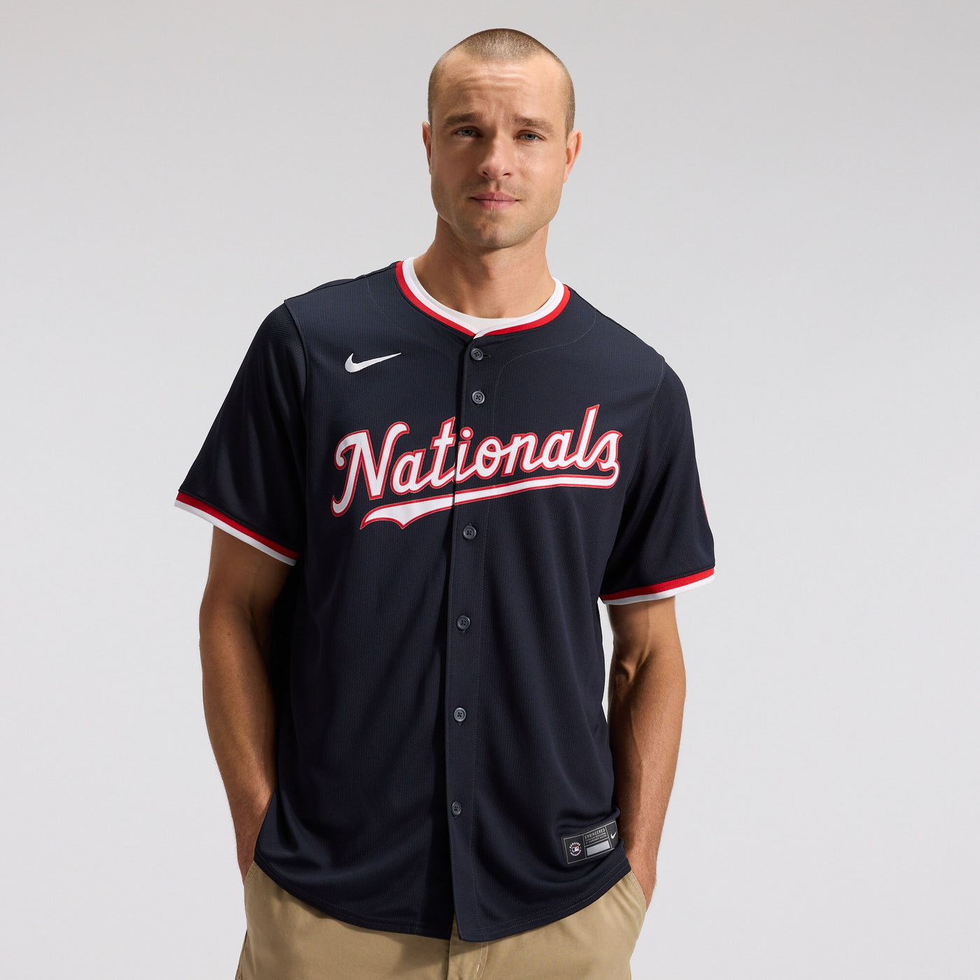Washington Nationals James Wood Nike Navy Alternate Limited Player Jersey