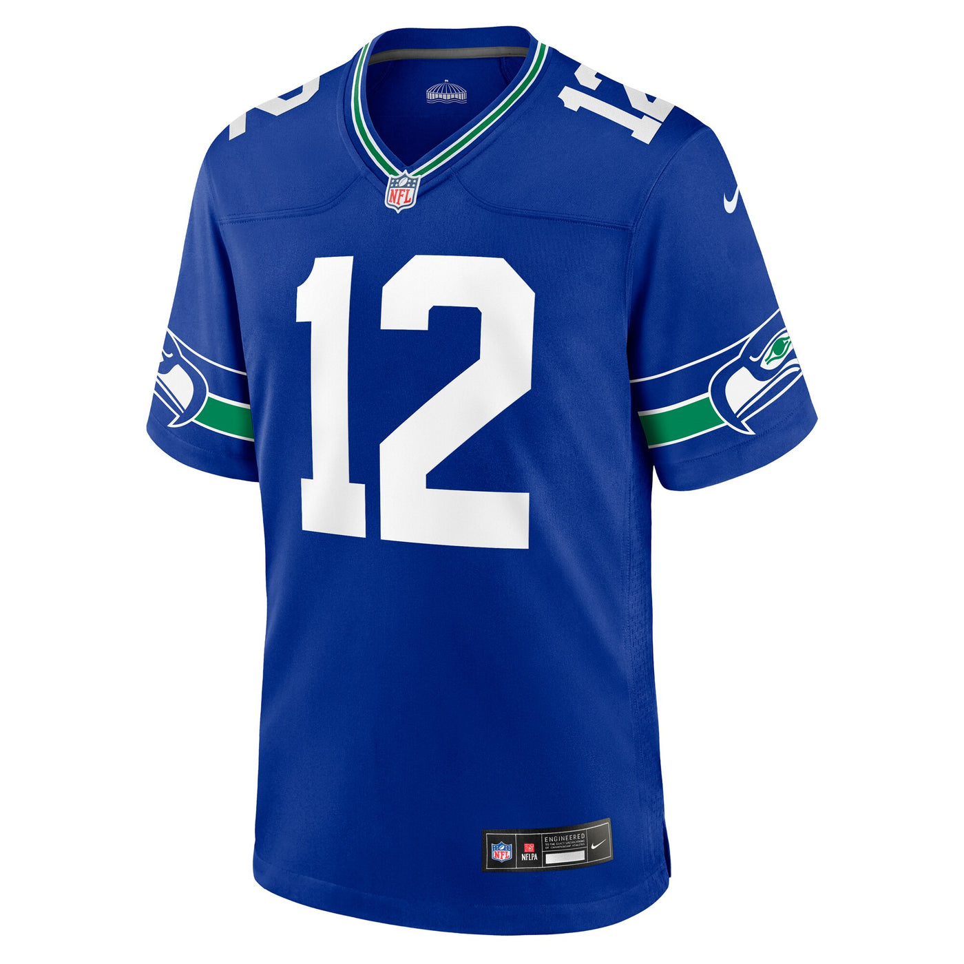 Seattle Seahawks 12s Nike Royal Throwback Player Game Jersey