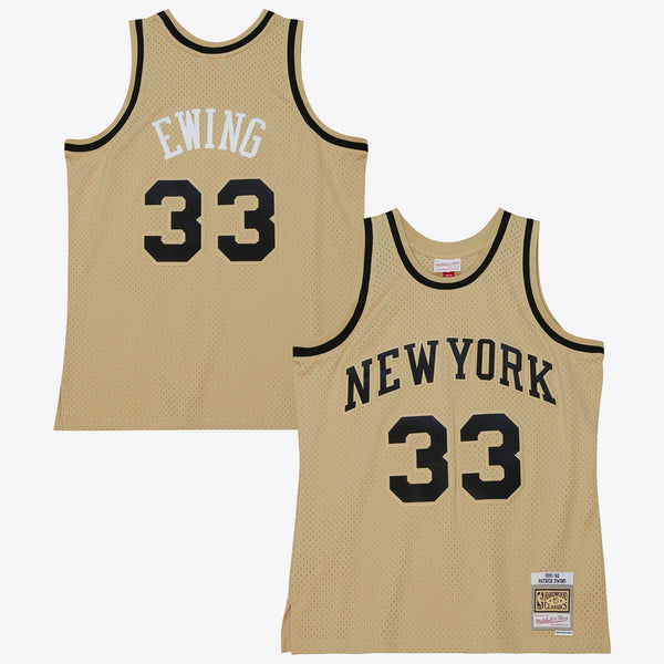 New York Knicks Mitchell & Ness Patrick Ewing 1991 Swingman Jersey - Khaki