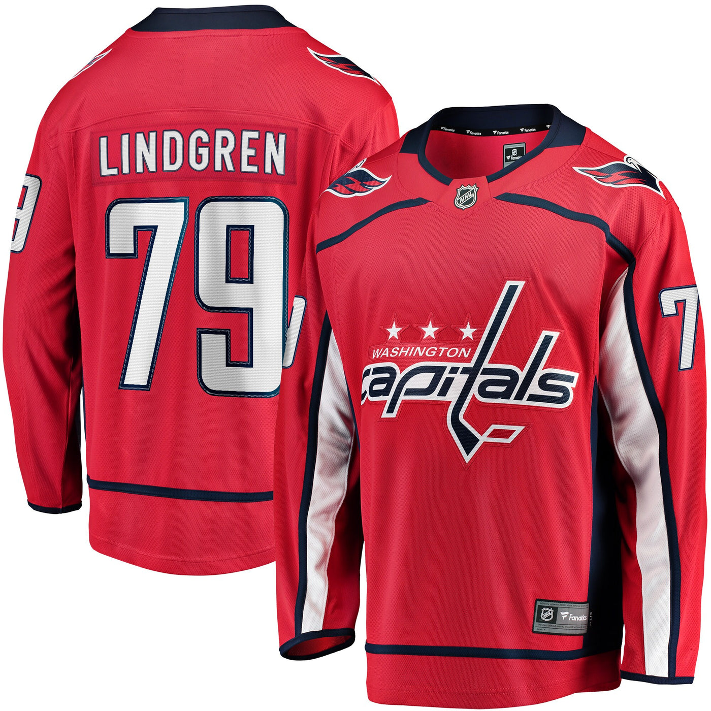 Washington Capitals Charlie Lindgren Fanatics Red Home Breakaway Player Jersey