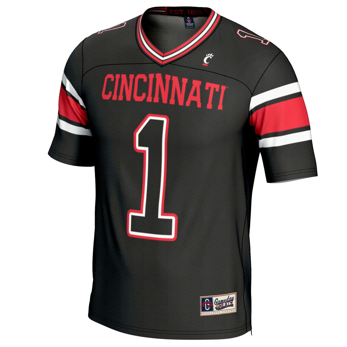 #1 Cincinnati Bearcats GameDay Greats Lightweight Football Fashion Jersey - Black