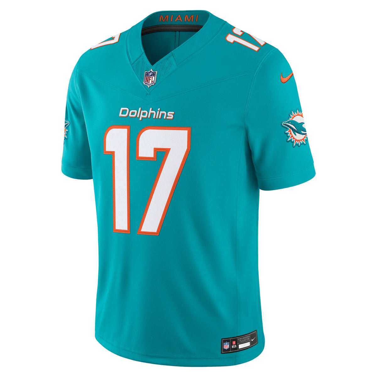 Miami Dolphins Jaylen Waddle Aqua Team Vapor F.U.S.E. Stitched Limited Jersey