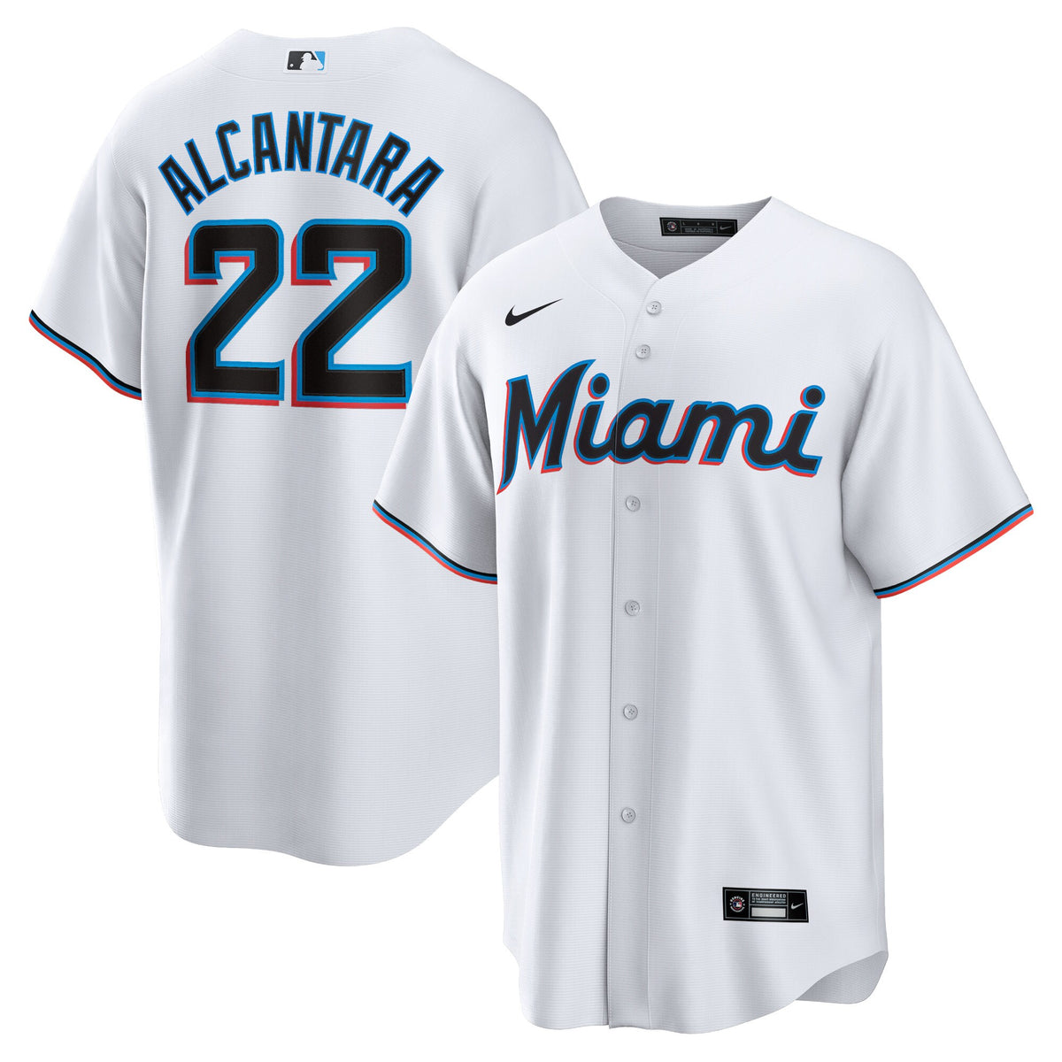 Miami Marlins Sandy Alcantara White Replica Player Jersey