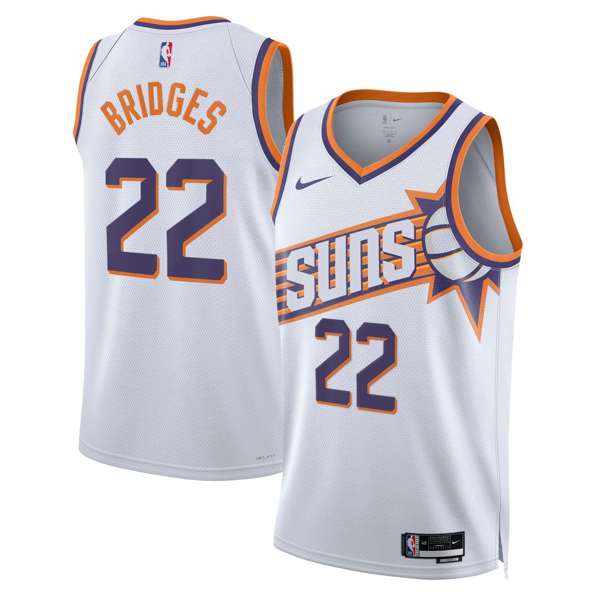 Phoenix Suns Association Edition Swingman Jersey - White - Miles Bridges -