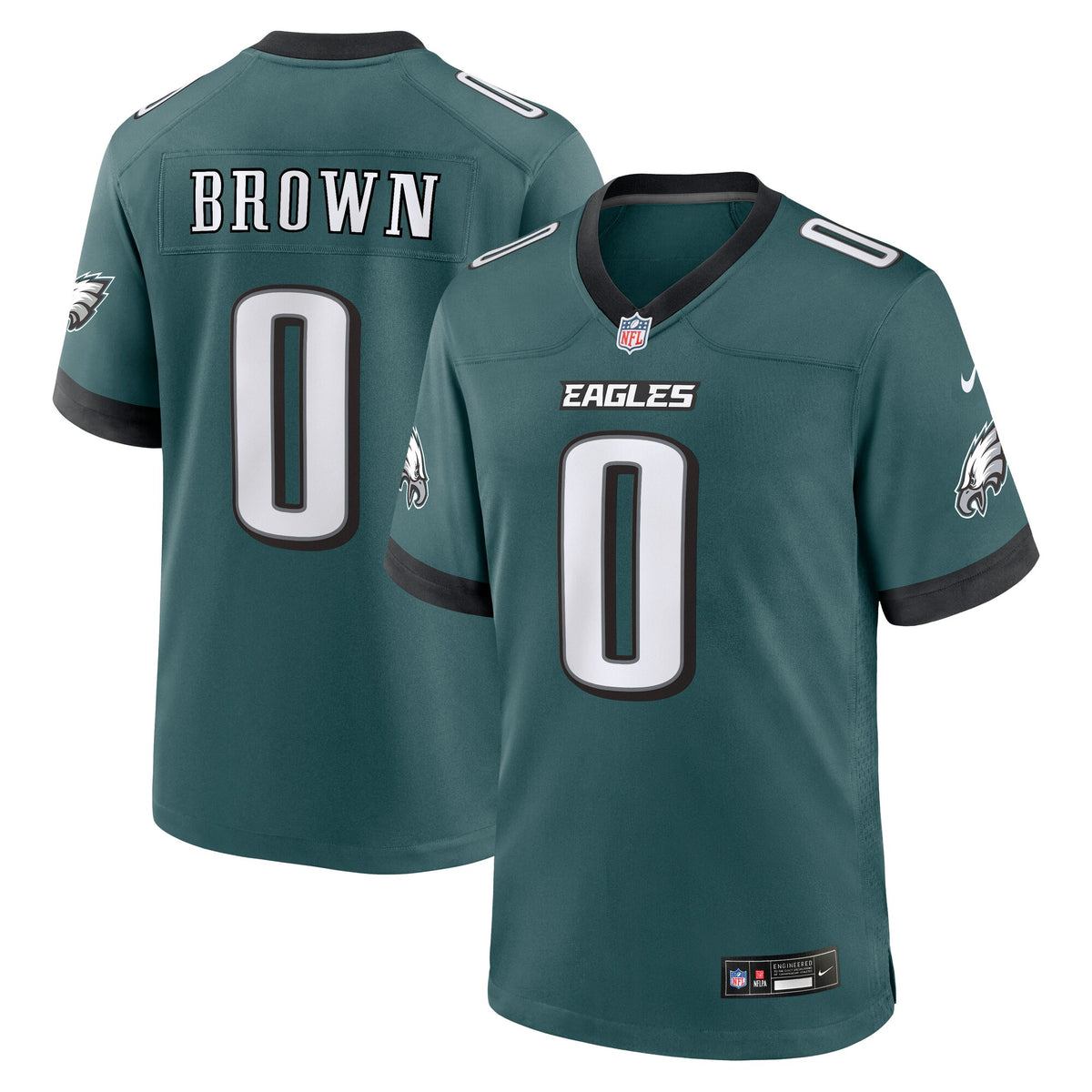 Philadelphia Eagles Marquise Brown Midnight Green Team Game Jersey